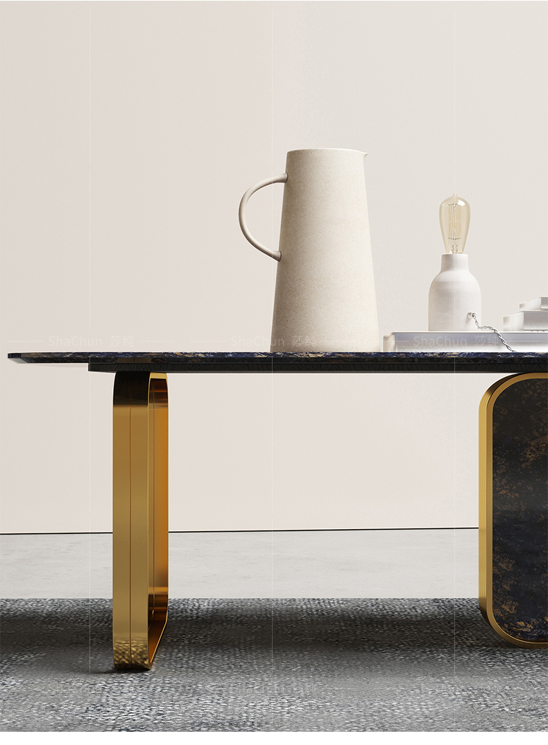 客厅大理石艺术茶台方形现代高级感创意茶机设计师款茶桌爵士白大理石