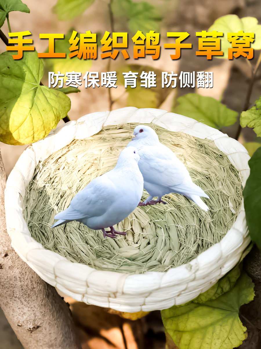 鸽子巢窝鸽子窝鸽巢草窝草编鸡窝下蛋窝孵蛋专用家用信鸽用品用具玉米
