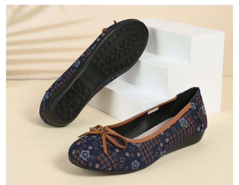 老美华 夏季新款中老年低帮鞋女鞋 单鞋女浅口奶奶鞋豆豆鞋一脚蹬瓢鞋