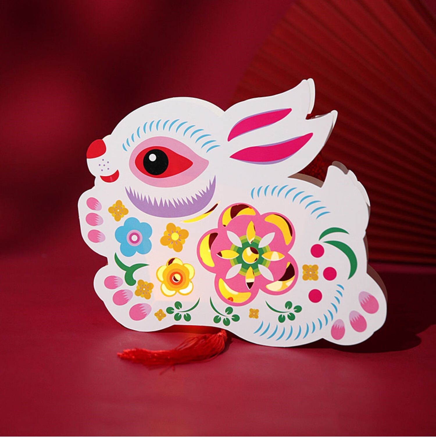 复古传统纸灯笼儿童 中秋狮子灯手提手工diy半成品醒狮元宵节花灯 o