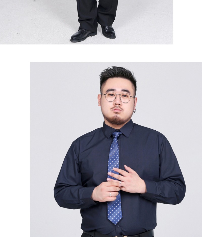 肥加大300斤胖子宽松纯色防皱免烫男士白衬衣职业装白色l适合150160斤