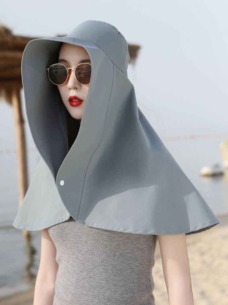 赫僮刘涛同款护颈防晒帽女大檐加长遮阳户外沙滩披肩帽渔夫帽旅行帽子
