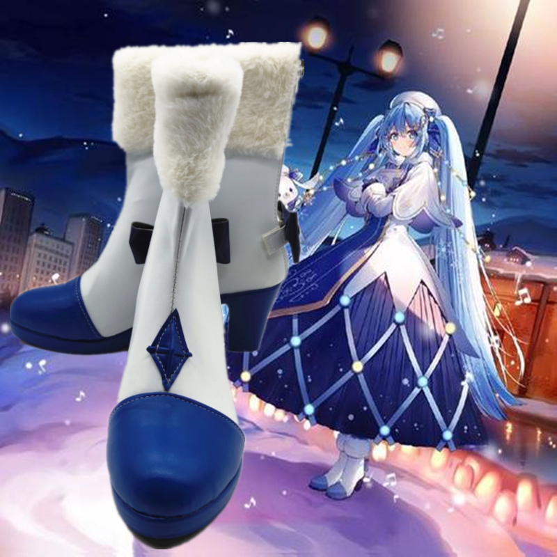 初音未来2021雪初音cos鞋来图定制动漫游戏角色cosplay鞋靴男女 42 女