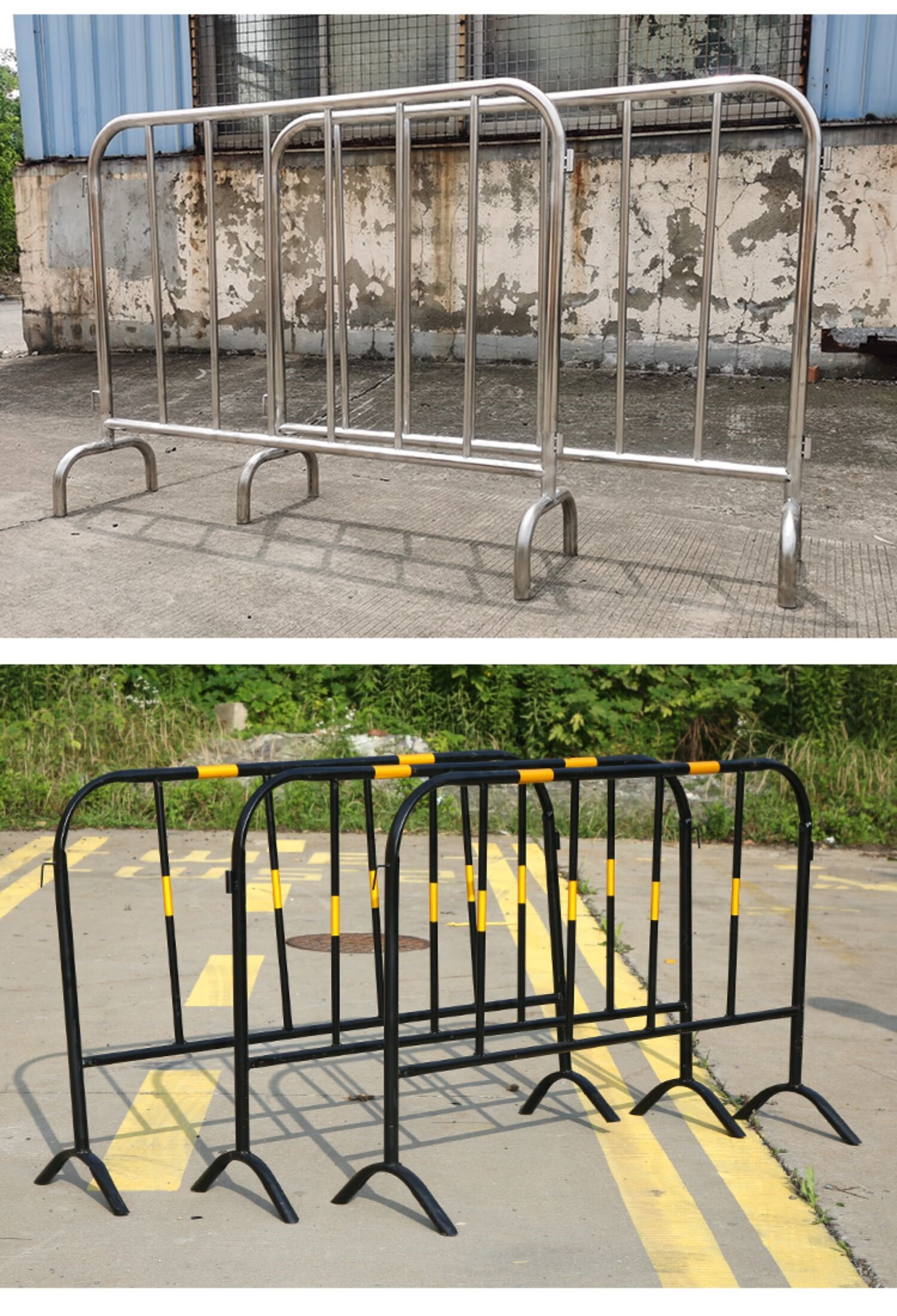 黄黑镀锌铁马护栏移动道路围挡施工隔离不锈钢安全防护栏围栏栅栏 1*