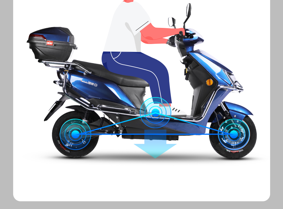 国威电动车战俊成人新款电动摩托车72v电瓶车外卖长跑王男女通用都市