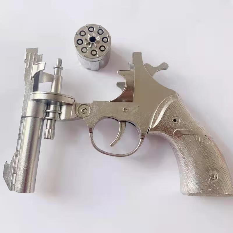 口袋轮盘 全金属经典俄罗斯转盘左轮童年怀旧左轮手轮不可发射1:3.