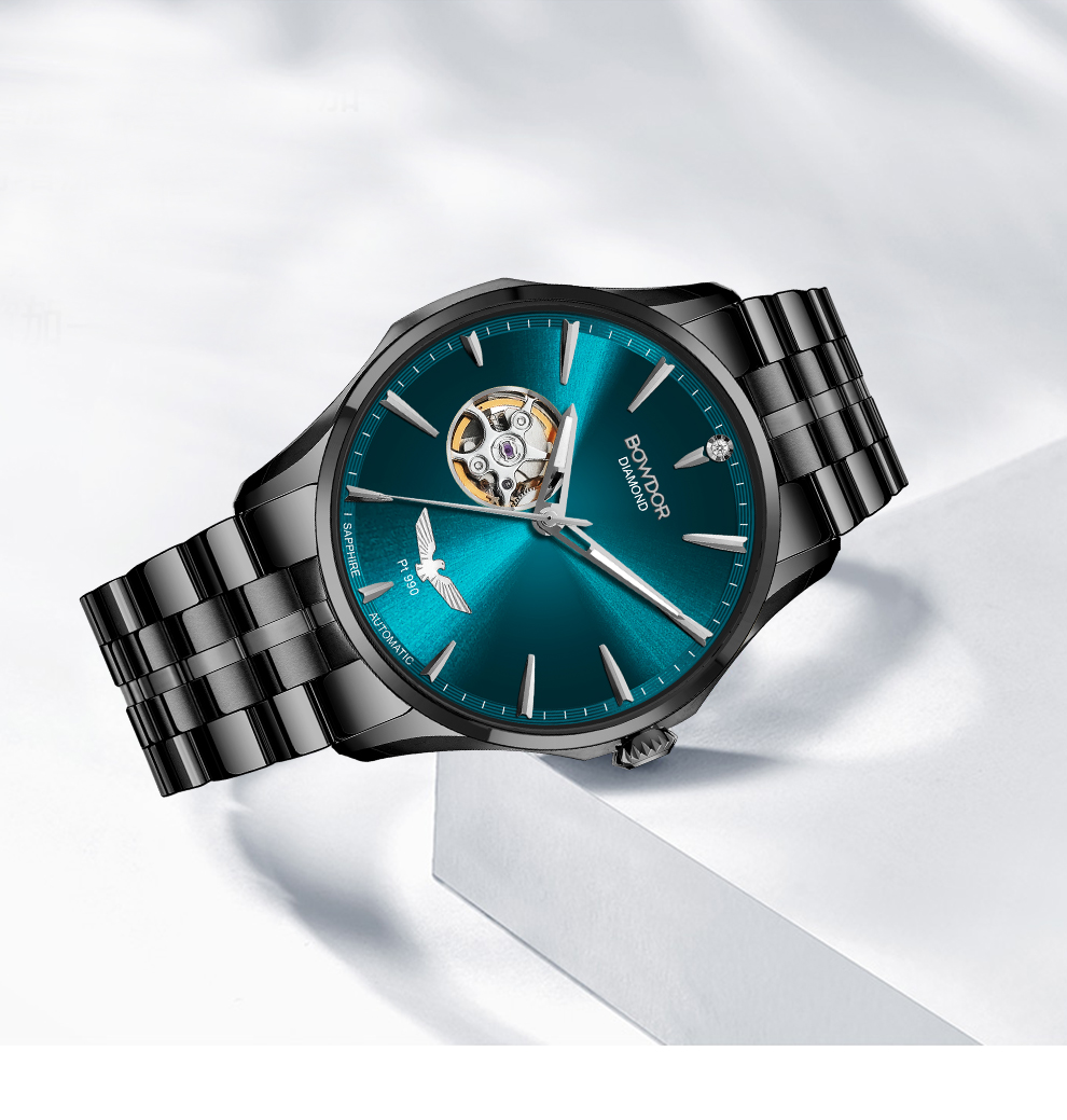 宝舵表bowdor手表传世系列男表新款24k金表时尚气质防水钢带全自动