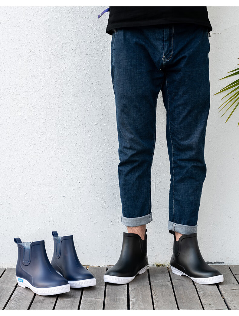 红蜻蜓商场同款时尚雨鞋男士短筒防滑水鞋夏季中筒雨靴休闲低帮套鞋