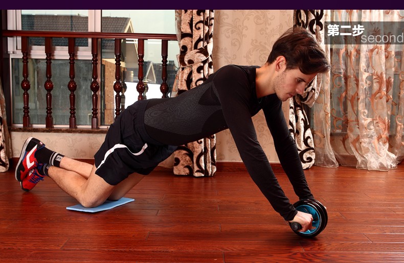 卧身滚轮收腹轮带运动推滚滑轮建腹伦卧推轮腹肌虐腹腹肌轮健身轮运动