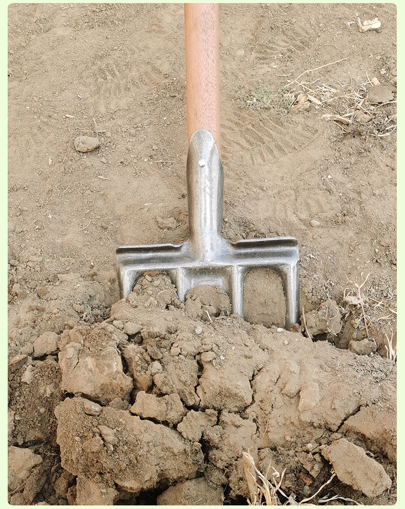 钢叉头四齿叉子农用工具翻地挖土神器挖葱姜大铁叉粪叉垃圾叉农具五齿