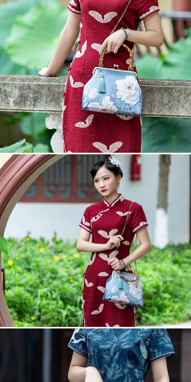 精品上新配旗袍的包包中国风刺绣送妈妈母亲节礼物斜挎汉服复古风手提