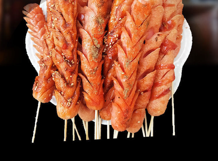 正宗街头铁板煎肠油炸火腿淀粉肠烧烤肠煎肠面肠香肠韩国风味 6根(50g