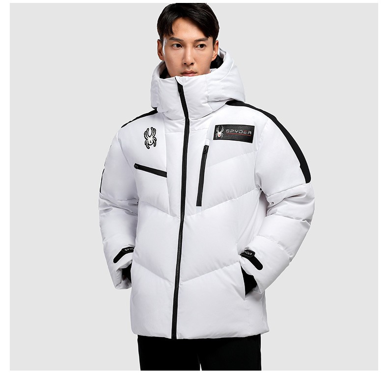 spyder蜘蛛户外羽绒服男派克服鹅绒防寒服工装羽绒夹克保暖外套冬20cf