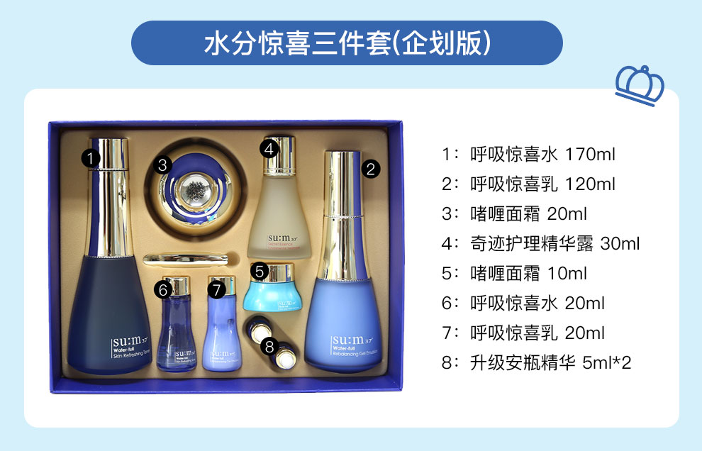 苏秘套装呼吸37度sum37套装苏秘呼吸惊喜水分水乳霜礼盒套装补水保湿