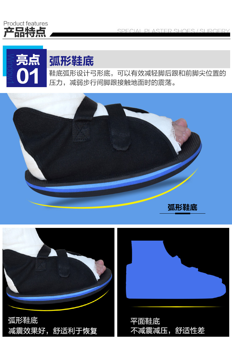石膏鞋脚踝术后打石膏脚的鞋脚趾脚套脚受伤下地走路石膏鞋sn3126 sm