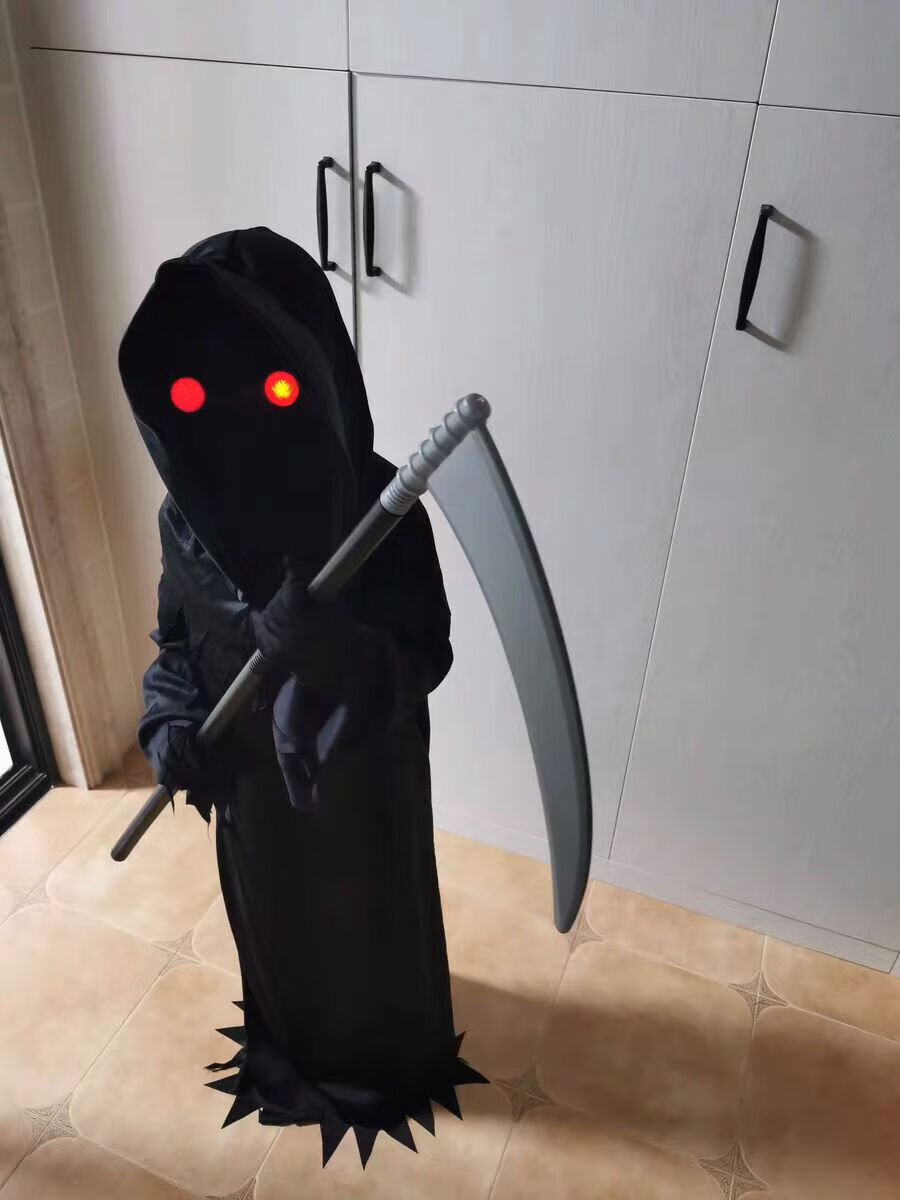 万圣节服装女童吸血鬼黄色巫婆裙公主演服男款死神幽灵装扮 紫色不带