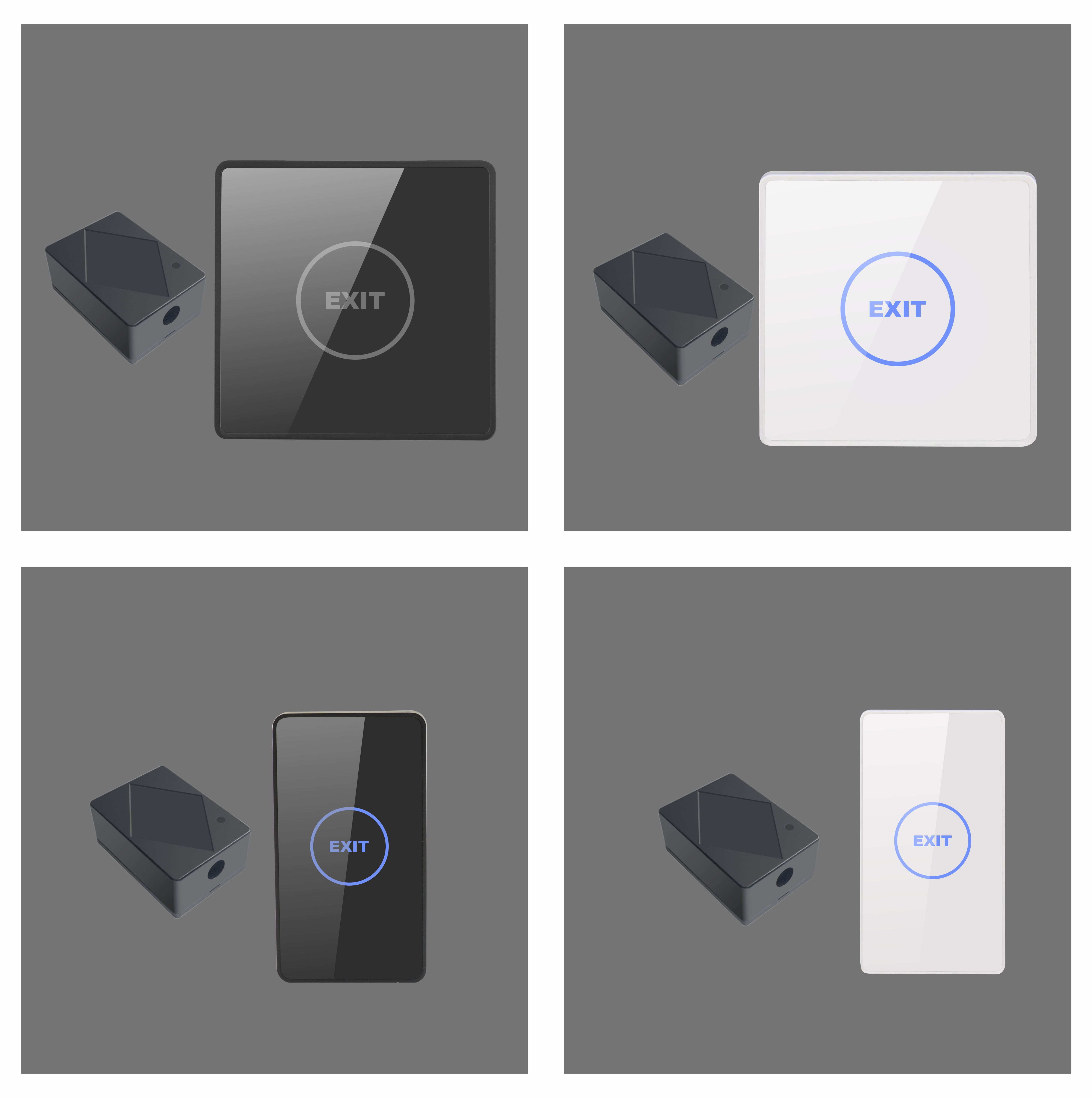 12v门禁开关面板随意贴 86出门按钮薄明装自动门无线遥控触摸开关