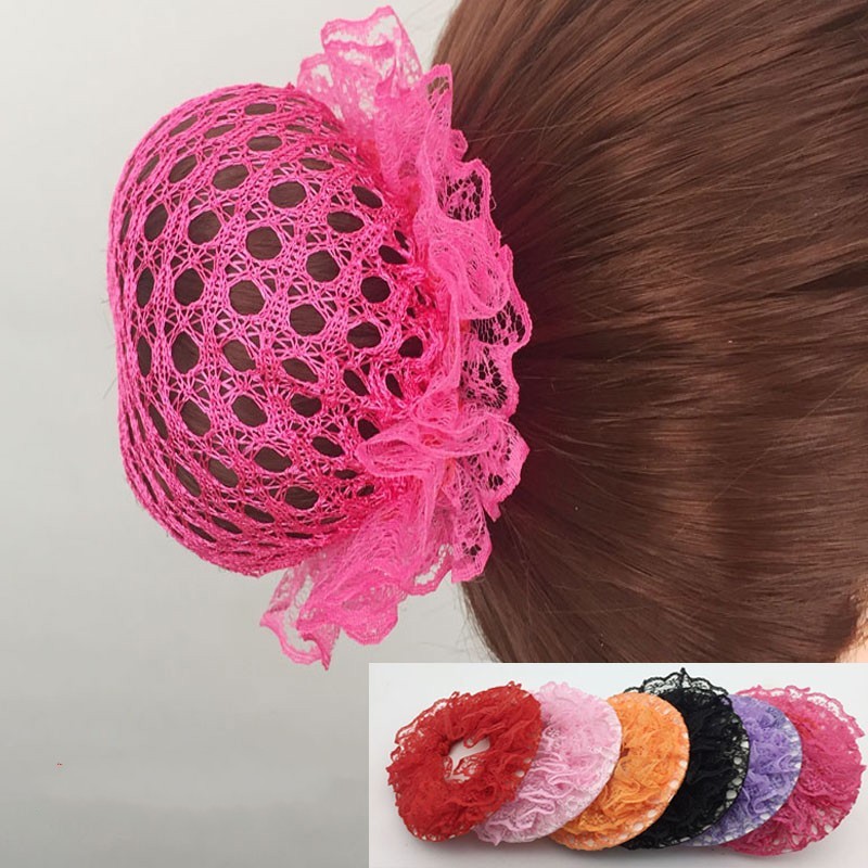 雅蝶娜彩色儿童舞蹈发网头饰丸子头盘发网兜拉丁舞考级盘头专用头花网