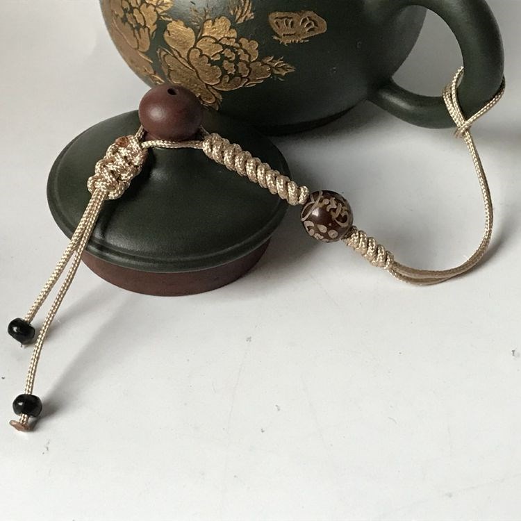 茶壶绳紫砂壶绳手工编织加粗茶壶盖防摔绳拴壶绳绑壶绳紫砂壶茶壶绳系