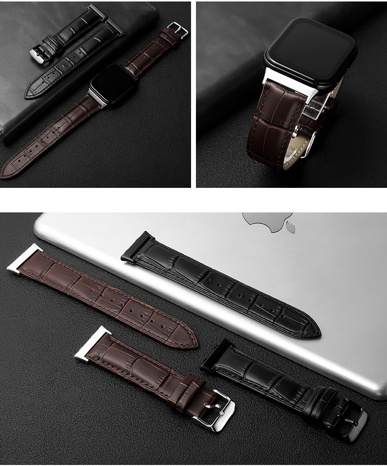 适用oppo watch智能手表系列小牛皮表带oppo真皮表带头层牛皮 watch