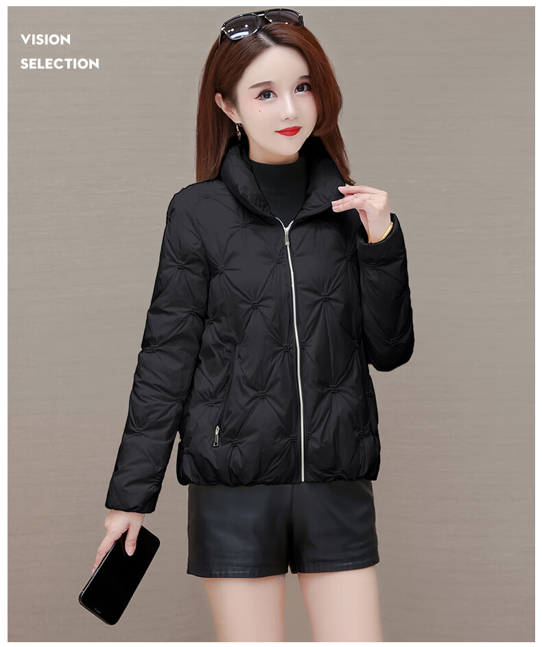 梦特娇时尚女装高端小个子轻薄白色羽绒服短款冬天2022年新款女款时尚