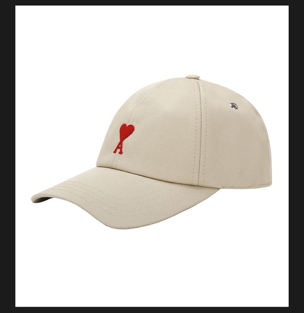 amiparis男女同款22春夏新款amidecoeur经典红色爱心棒球帽遮阳帽子