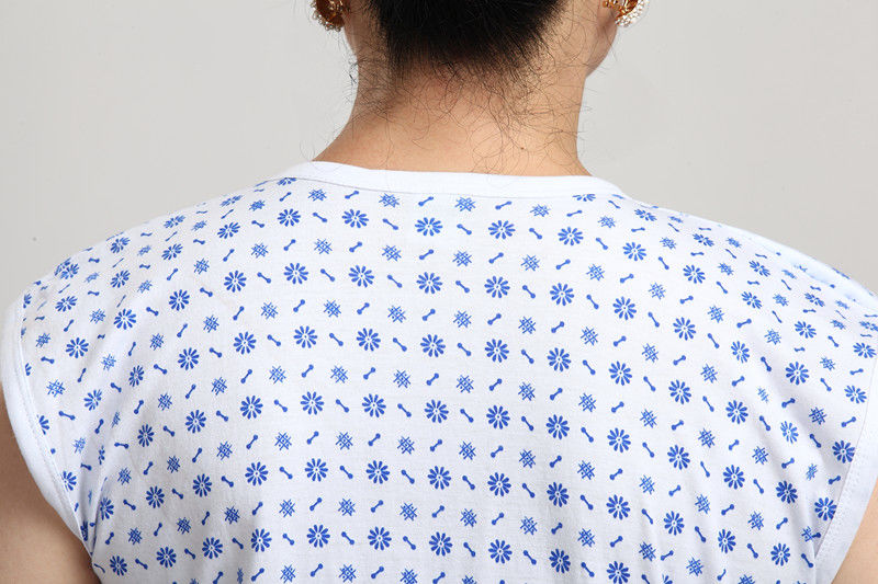 女士夏季吊带背心菊花牌汗衫背心中老年人白色女吊带背心印花夏季女士