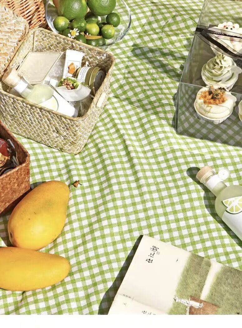 北欧ins棉麻野餐布背景布宿舍书桌桌布透气户外郊游春游野餐垫布网红