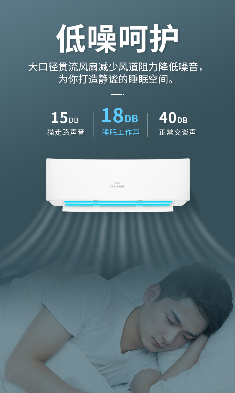 高路华(gaiha)定频空调挂机1匹p家用壁挂式智能自清洁变频 卧室节能