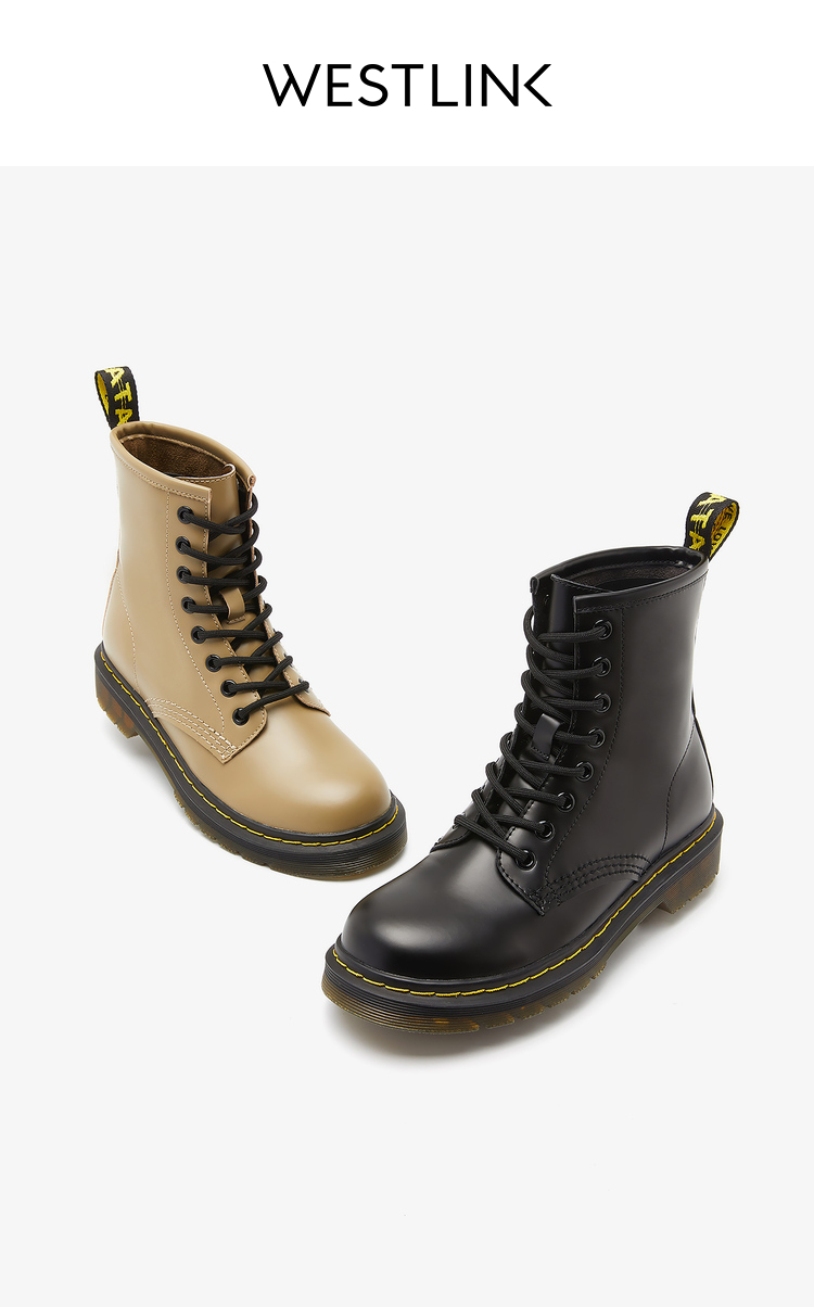 西遇马丁靴女短靴英伦风2021年冬季新款靴子休闲黑色瘦瘦靴女d2014197