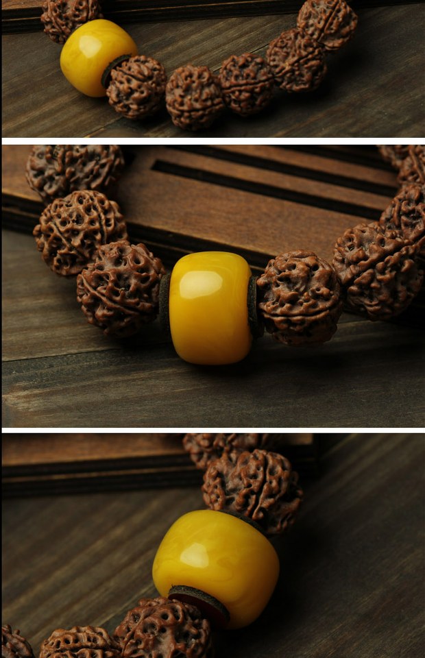 蜜蜡单珠琥珀 天然波罗的海墩子 车轮珠散珠圆珠金刚星月配饰配珠 26*