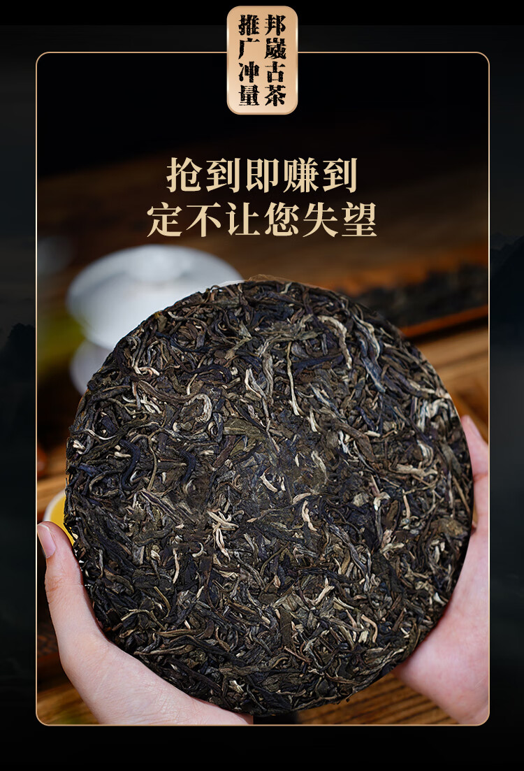 古寨春 【会员专享福利】古寨春邦崴普洱生茶茶饼云南茶叶200g古300