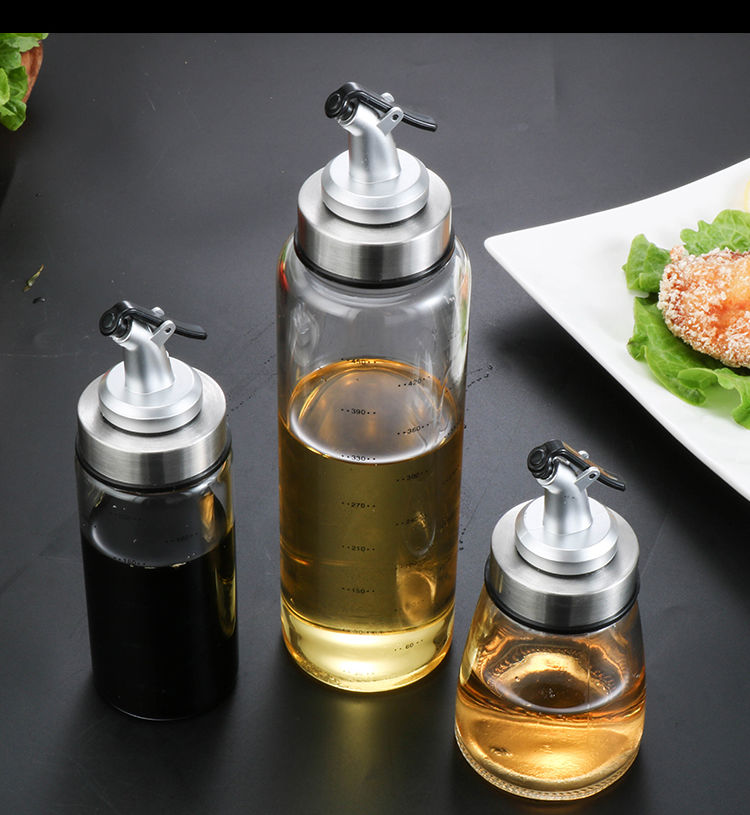 油瓶玻璃油壶玻璃大号调味罐家用酱油醋壶耐高温防漏厨房调味瓶罐锥形