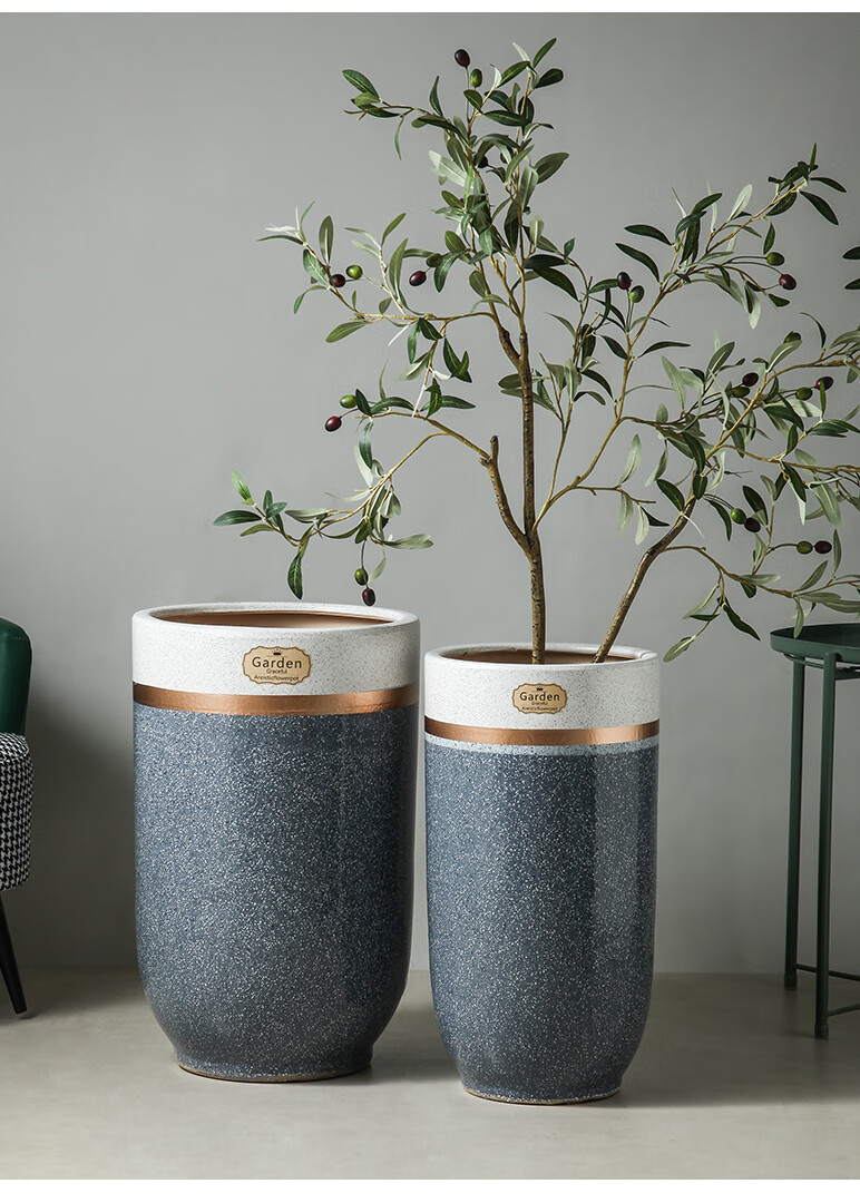 涞思芊品质保证北欧高端2021新款客厅落地大花盆特大号处理大种树深高