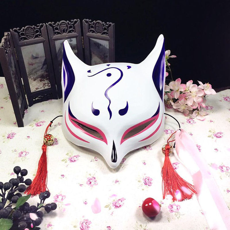 面具男古风 狐狸日式半脸中国风阴阳师神秘复古男女汉服古典狐妖 离人