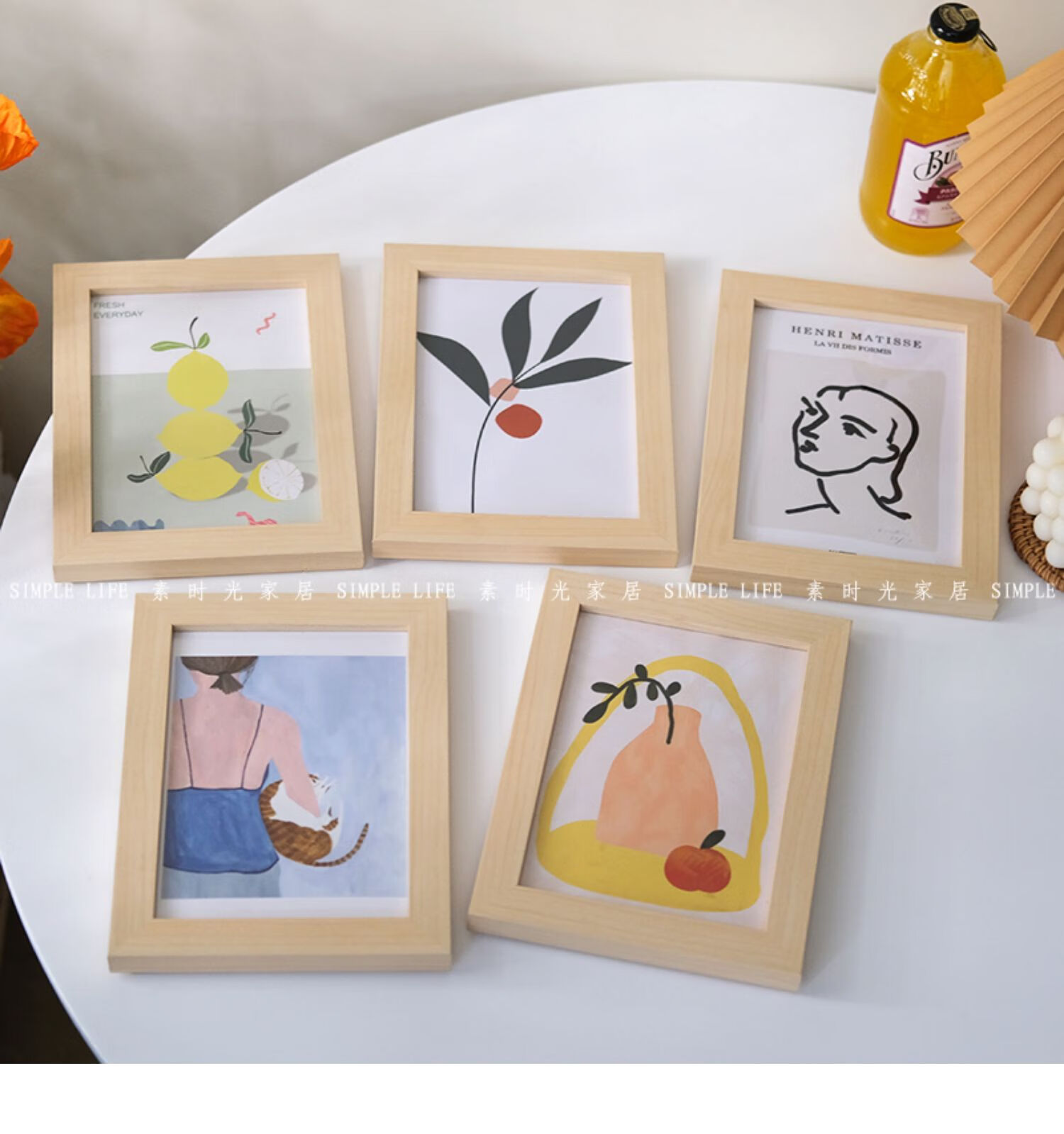 ins风北欧相框摆件艺术摆台画框7寸照片墙民宿咖啡馆房间墙面装饰如意