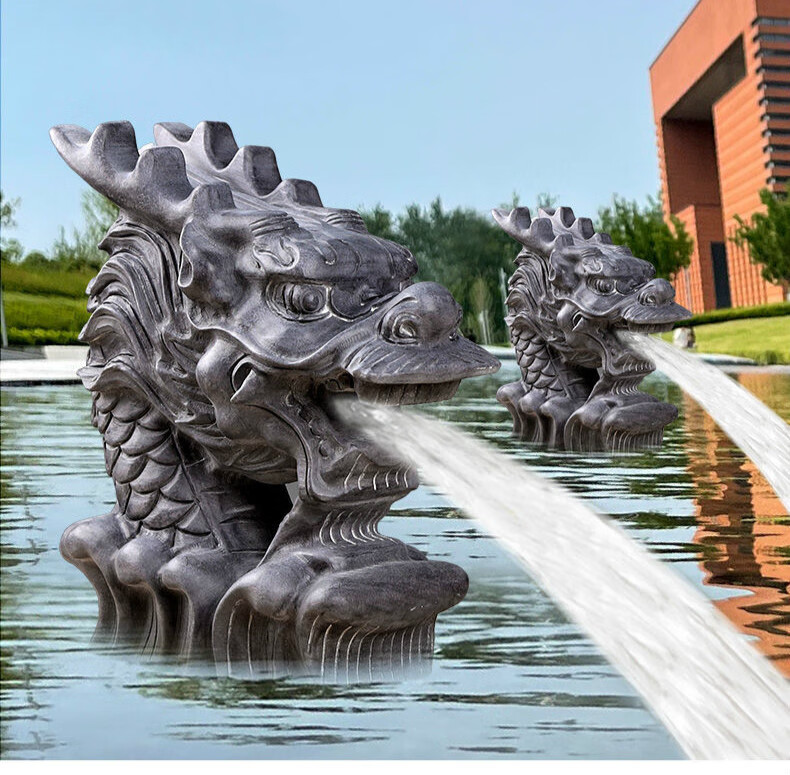 禄协石雕吐水龙头青石户外墙壁庭院园林装饰别墅流水摆件寺庙水池喷水