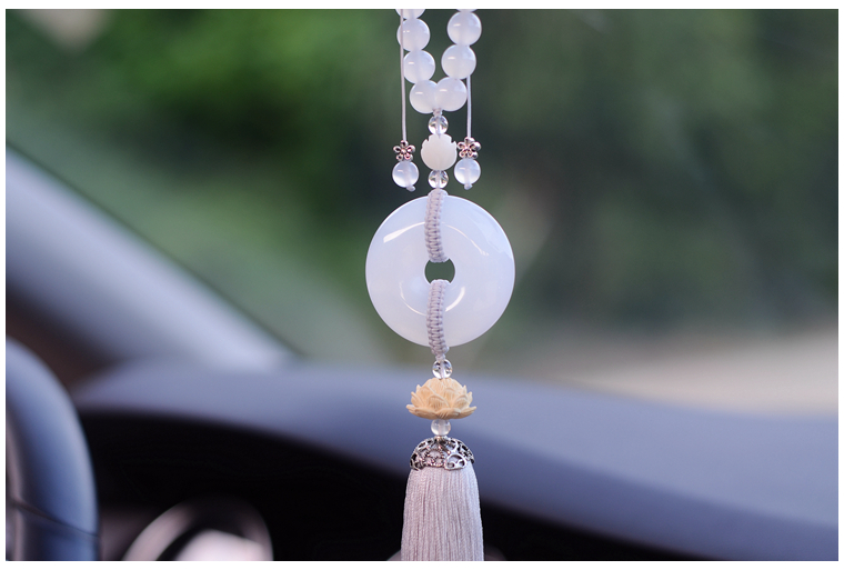 汽车挂件高档车内吊饰男女士平安符扣大气车载玉石吊坠创意车挂玉石