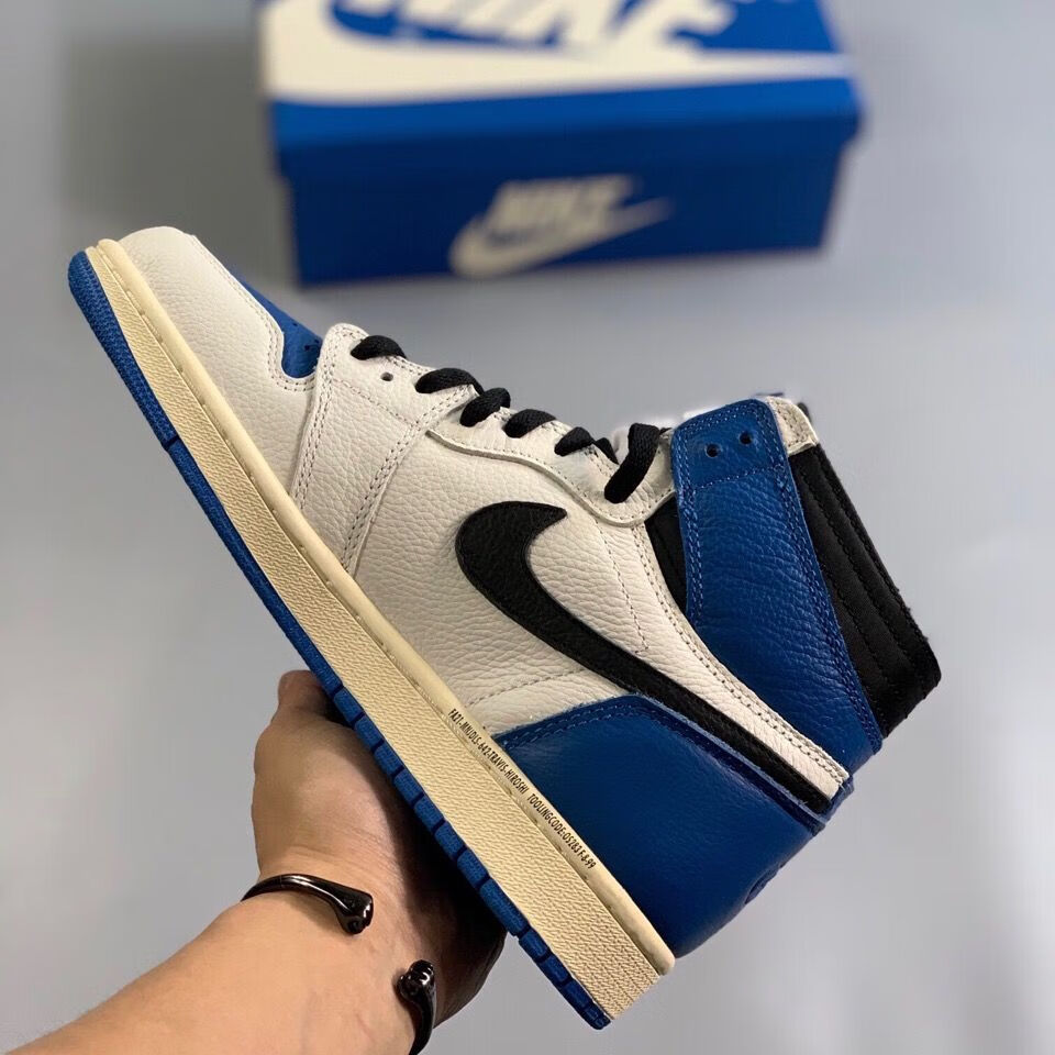 nike耐克高帮闪电倒钩藤原浩ts三方联名篮球鞋 全头层皮深棕倒钩 aj1