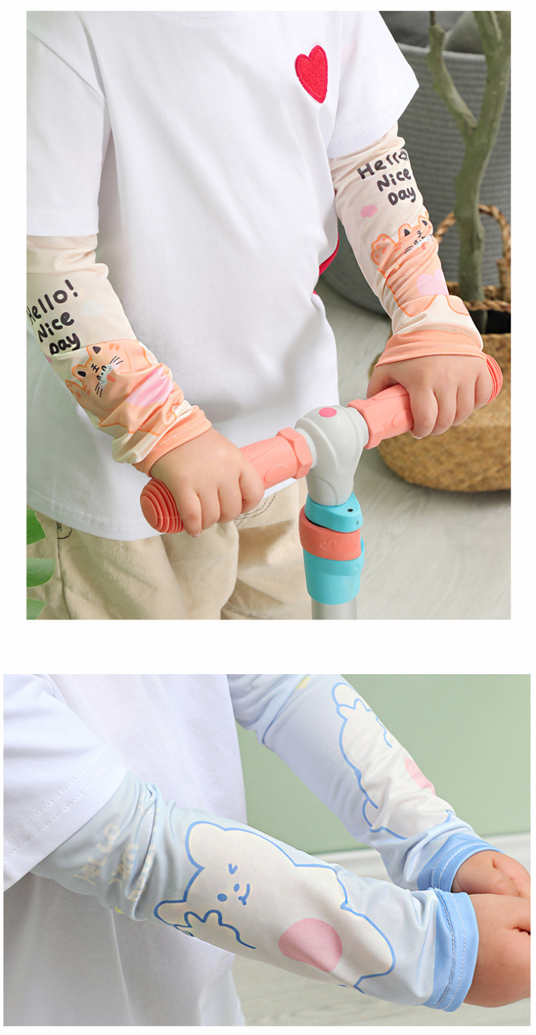 史努比儿童冰袖夏季防晒袖套男童女童护袖护臂薄款可爱卡通冰丝袖套小