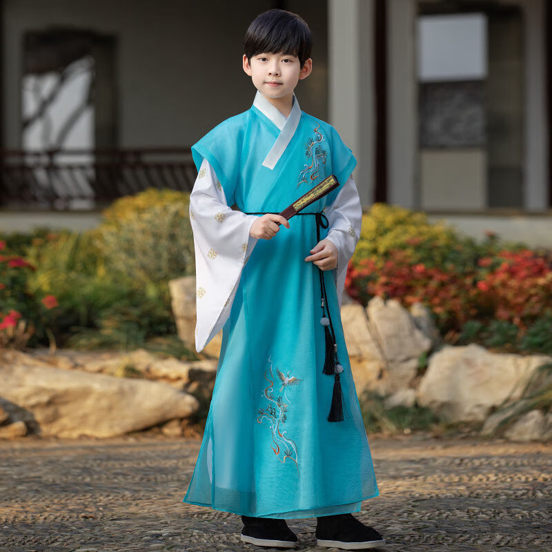 南糖三色男童古装汉服超仙中国风公子装古风飘逸国学少爷服武侠风侠客