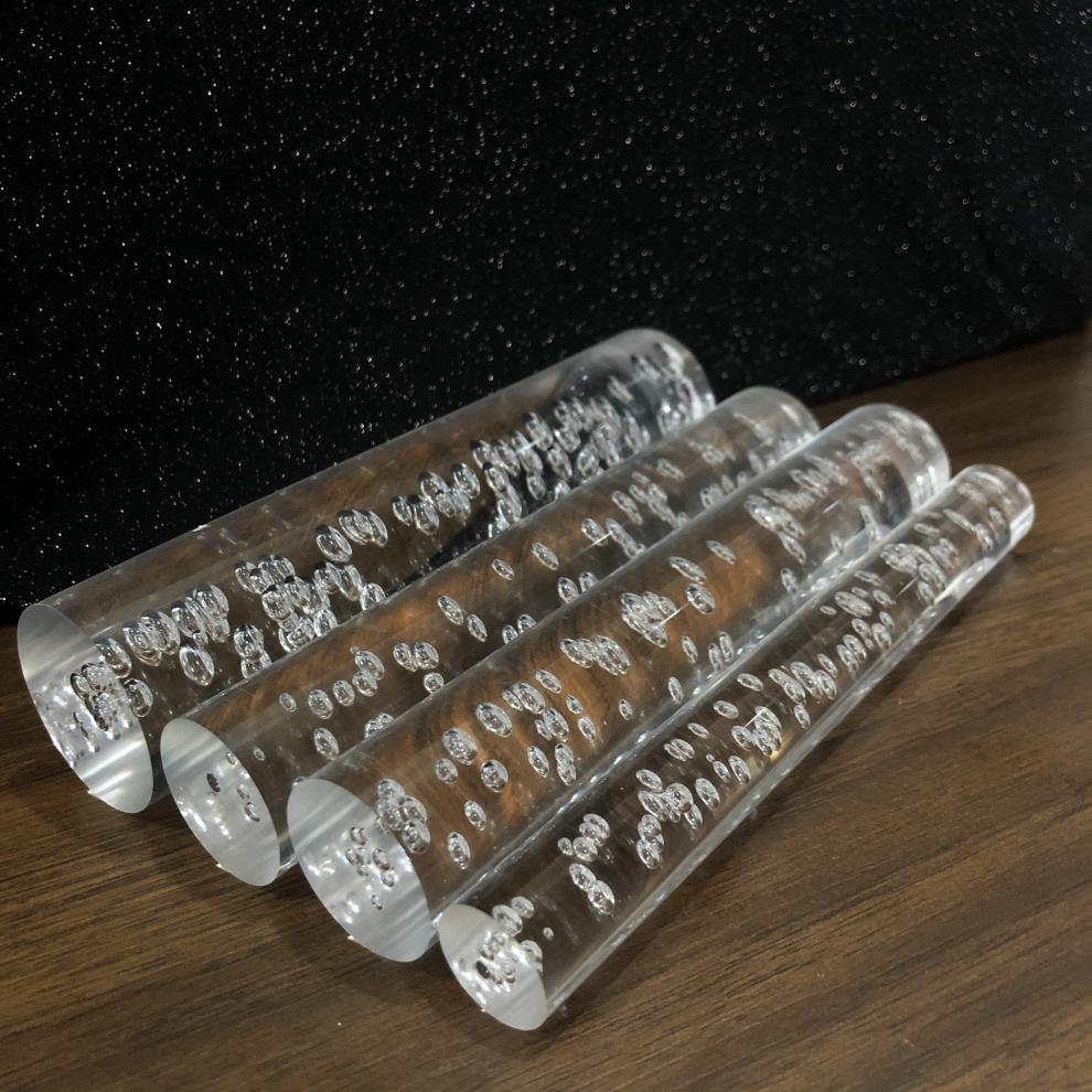 透明亚克力有机玻璃气泡棒实心圆柱导光棒磨砂水晶柱直径2500mm