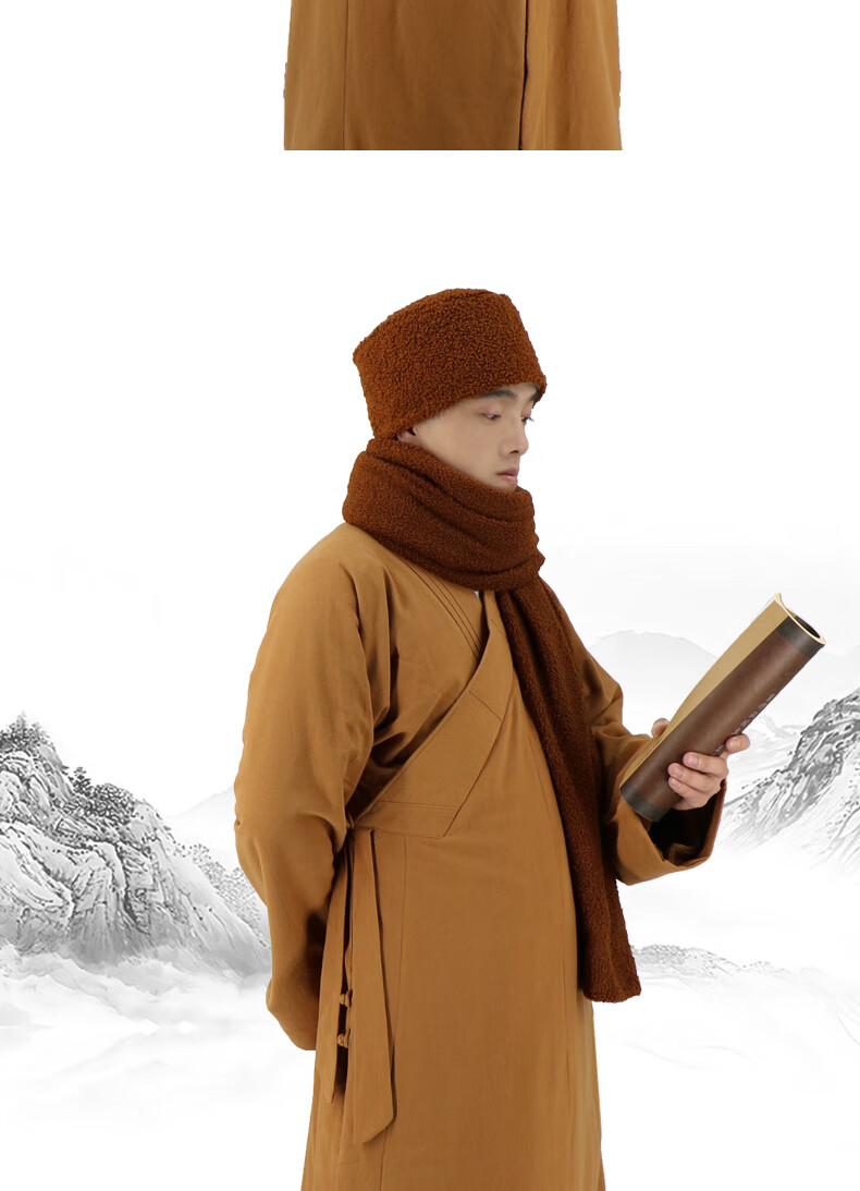 冬季僧服亚麻加绒长褂男女出家师父僧衣保暖御寒小褂僧人棉衣棉袄