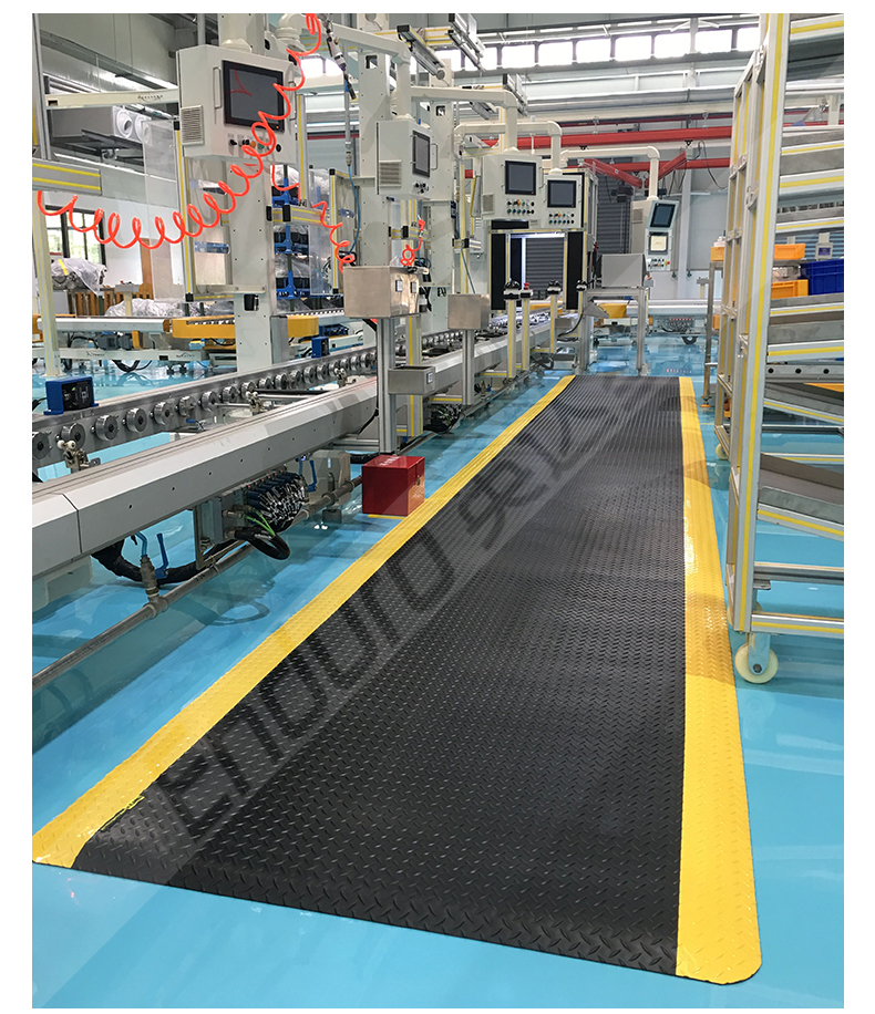 定制工厂车间用防静电地垫抗疲劳加厚脚垫工业耐磨防滑垫防疲劳垫带黄
