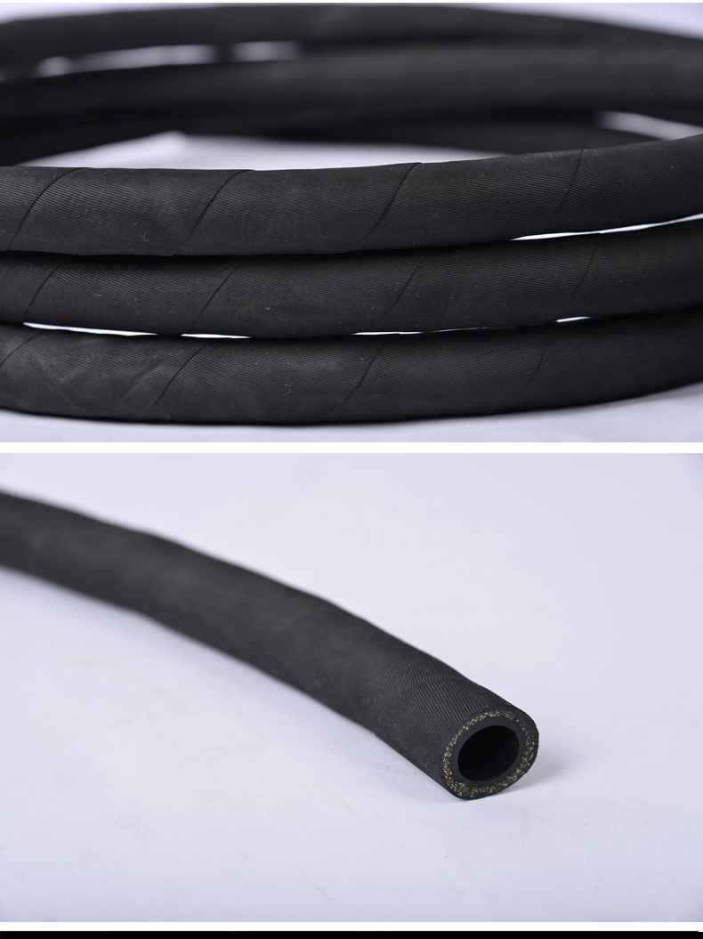 油管耐油软管夹布橡胶管软管耐高温高压耐油耐热黑色胶管123寸水管46