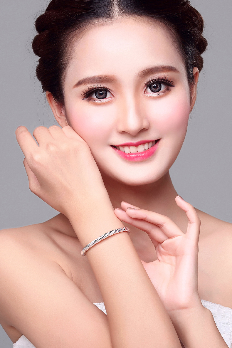 老凤凰老凤凰同款麻花999银手镯女实心足银镯子ins小众设计感银饰年轻