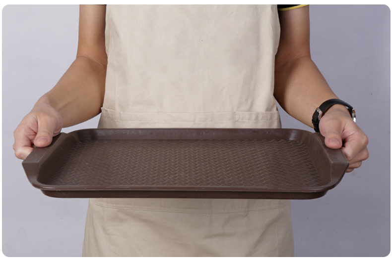 桦细工餐盘塑料托盘长方形商用餐厅餐饮上菜端菜盘防滑汉堡店快餐大拖