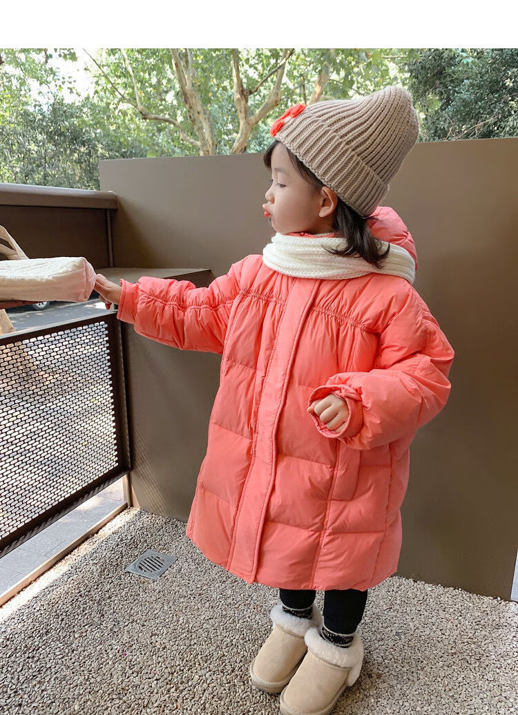 女童加厚保暖羽绒服洋气韩版2022新款中长款小女孩羽绒服中大童羽绒服