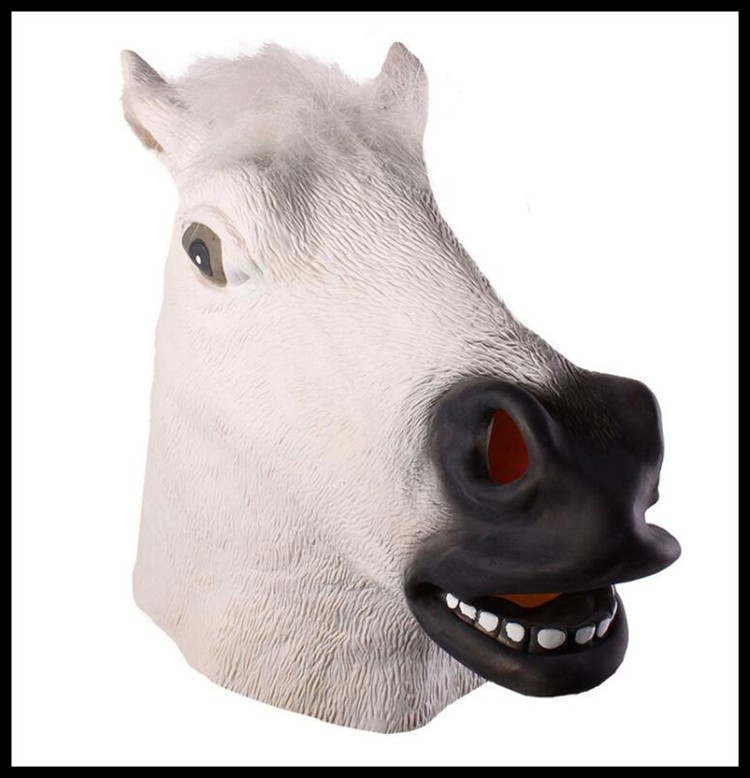 抖音同款新年网红cos搞笑动物面具头套犬马君马头面具抖音搞怪马头套