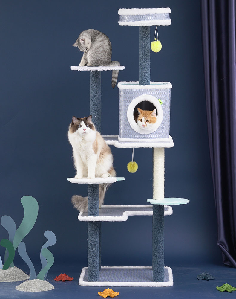 猫咪爬架通天柱猫抓柱猫架子小型 清凉四层藤席猫爬架-【图片 价格